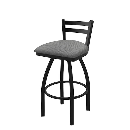 Holland Bar Stool Co 30" Low Back Swivel Bar Stool, Black Wrinkle, Graph Seat 41130BW020